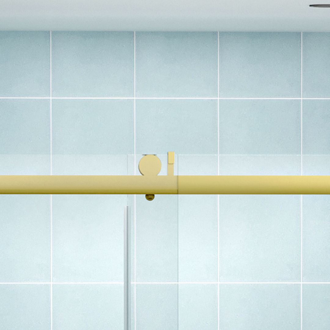 Top Rail Only, Stainless Steel Top Track With Buffer For Shower Door, 22D01P04 60Gx Gold Stainless Steel