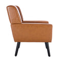 Modern Soft Leather Material Ergonomics Accent Chair Living Room Chair Bedroom Chair Home Chair With Black Legs For Indoor Home Light Brown Pu Light Brown Foam Upholstered