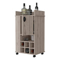 Farson Bar Cart with 2 Side Shelf, 6 Built In Wine freestanding-5 or more spaces-light gray-primary