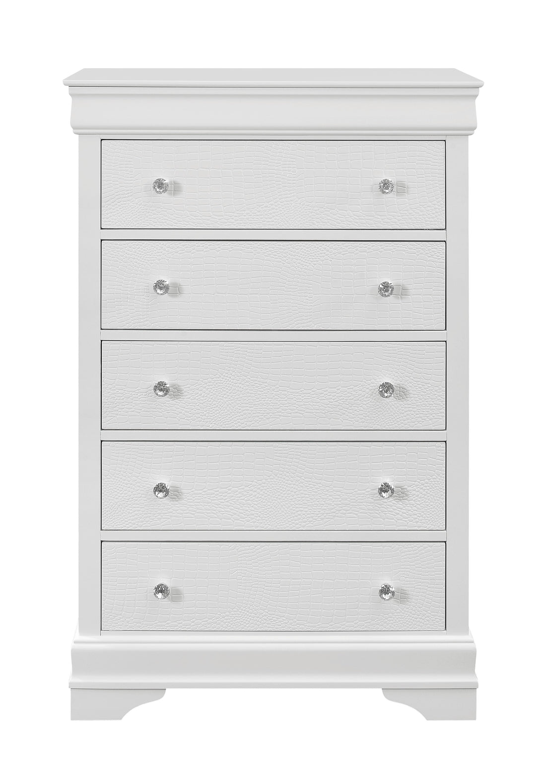 Shaker Crocodile Metallic White Chest White Solid Wood Mdf