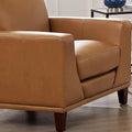 Soma Leather Chair Cognac Primary Living Space Mid Century Modern Eucalyptus Down Filling Genuine Leather