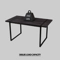 Mdf Black Wooden Dining Table And Modern Dining Chair Set Of 4 Pieces, Medieval Wooden Kitchen Dining Table Set, Black Rectangular Metal Base, Dining Table And Suede Chair Set Black Brown Mdf