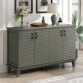 Sideboard With 4 Door Large Storage Buffet With Adjustable Shelves And Metal Handles For Kitchen, Living Room, Dining Room Antique Gray Antique Gray Solid Wood Mdf