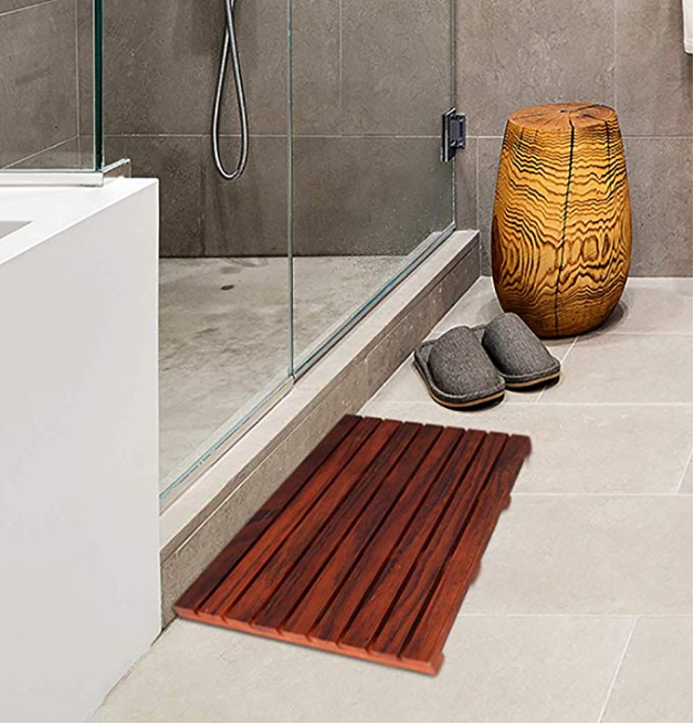 Teak Wood Bathroom Anti Slip Mat Teak Solid Wood