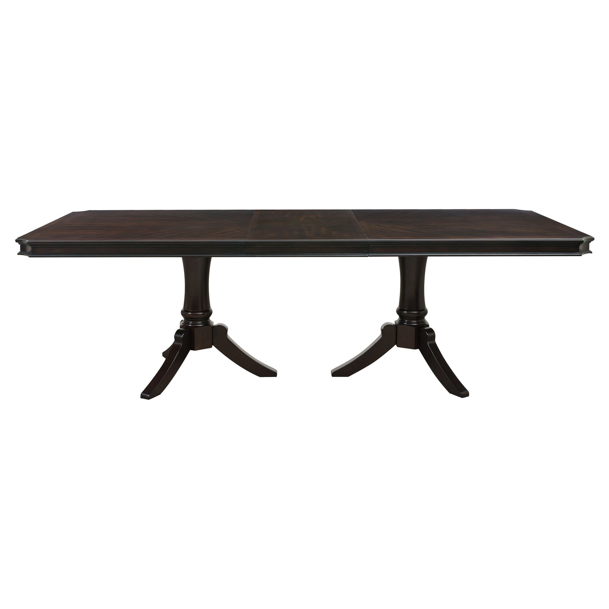 Double Pedestal Base Dark Cherry Finish 1Pc Dining Table With Extension Leaf Wooden Furniture 96 Inch Table Cherry Seats 8 Dining Room Kitchen & Dining Tables Rectangular Wood Pedestal