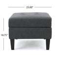 Storage Ottoman Dark Gray Fabric