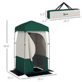 Outsunny Portable Shower Tent, Privacy Shelter, Camping Dressing Changing Tent Room With Solar Shower Bag, Floor And Carrying Bag, Green Green Oxford Fabric