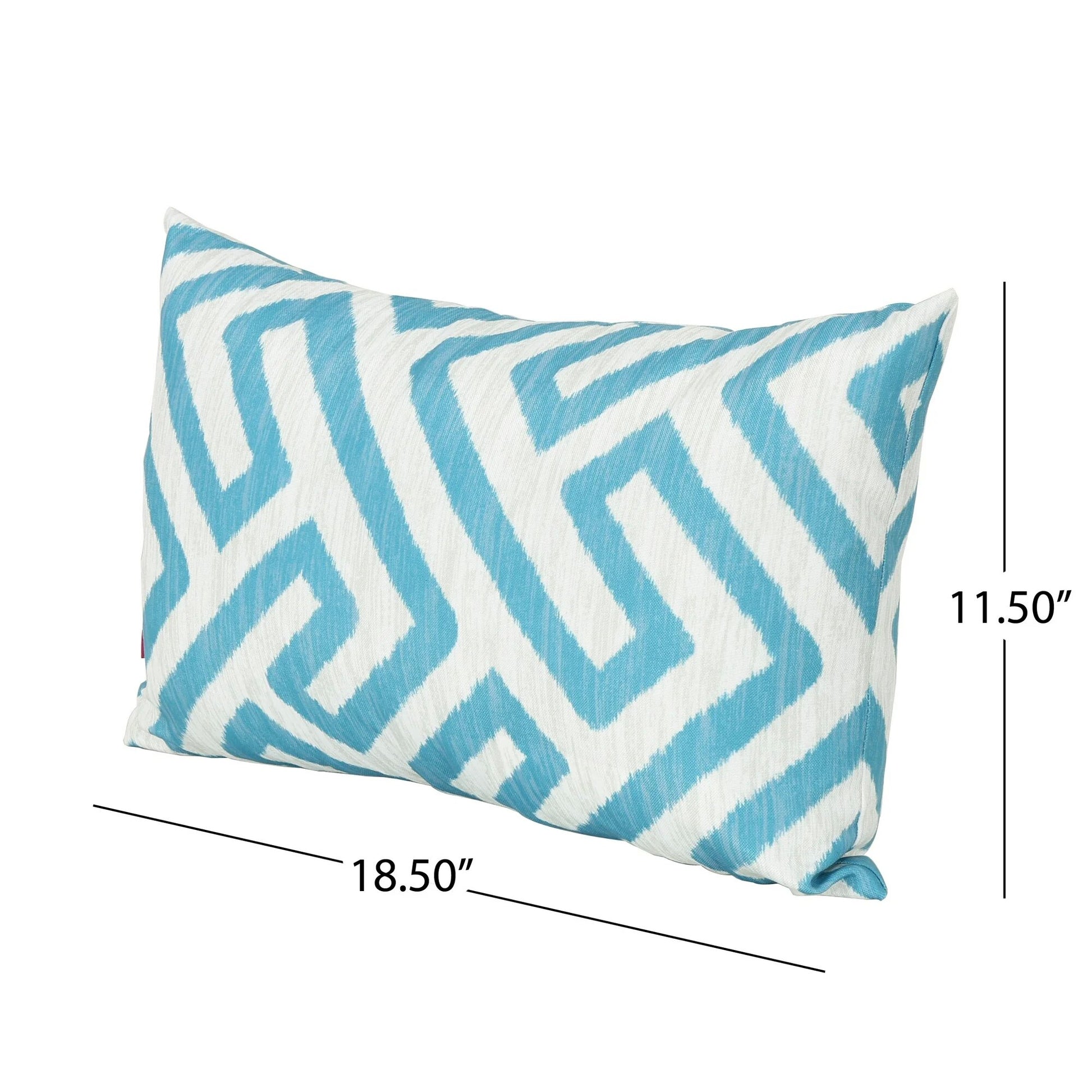 Realm Rectangular Pillow Teal Blue Fabric