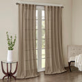 Solid Crushed Curtain Panel Pair 2 Pcs Window Panels Taupe Polyester