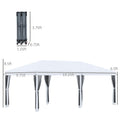 Outsunny 10' X 20' Pop Up Canopy Tent With Netting, Heavy Duty Instant Sun Shelter, Large Tents For Parties With Carry Bag For Outdoor, Garden, Patio, Cream White White Steel