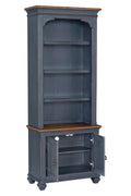 Americana 84 Inch Universal Pier Bookcase, No Assembly Required, Corduroy Blue Finish Blue Rubberwood Rubber Wood