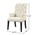 Fabric Upholstered Arm Chair, Beige Solid Beige Arm Chair 1 Mdf,Polyester