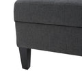 Storage Ottoman Dark Gray Fabric
