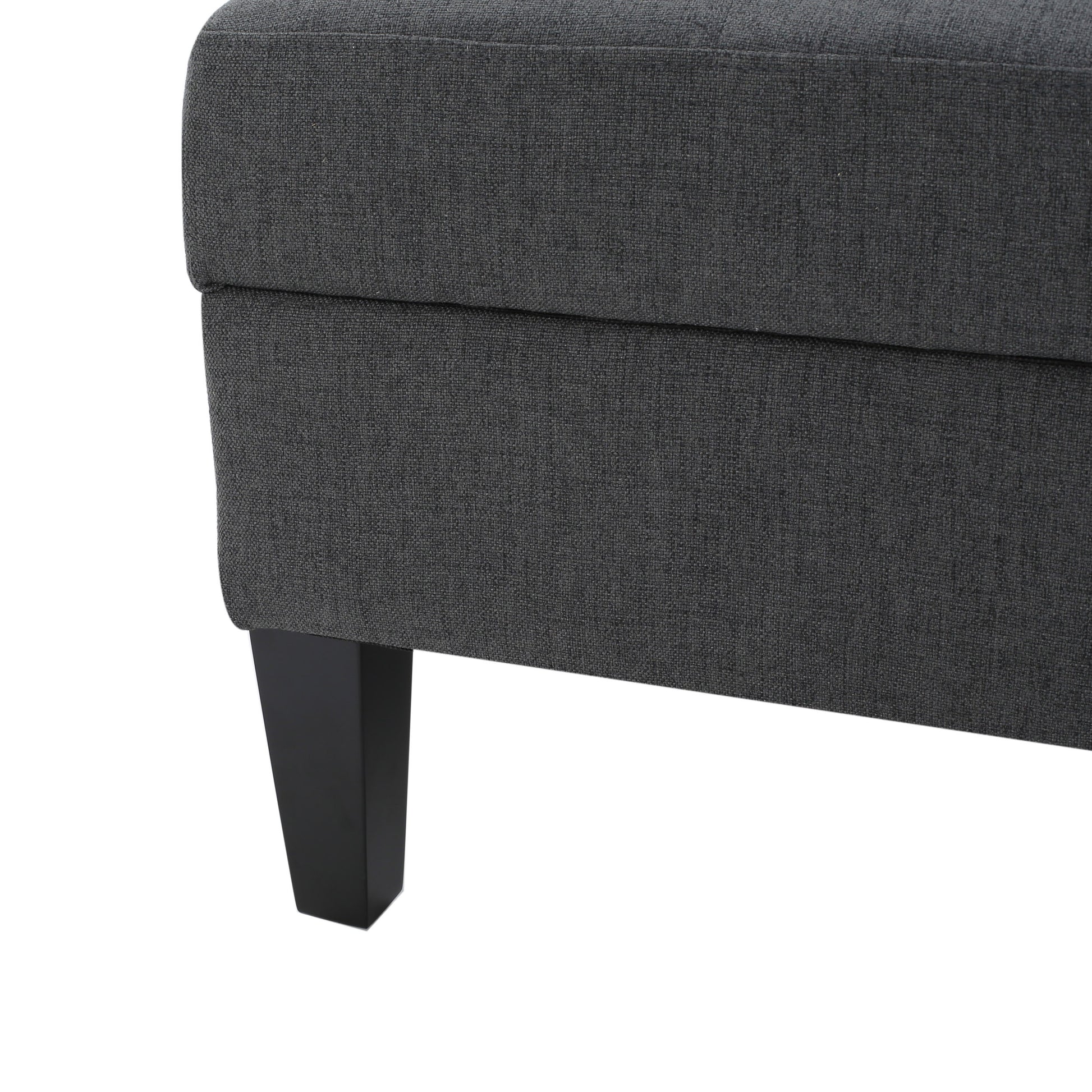 Storage Ottoman Dark Gray Fabric