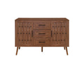 2 Door 3 Drawer Cabinet, Accent Storage Cabinet, Suitable For Living Room, Bedroom, Dining Room, Study Walnut Mdf