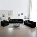 Modern Sofa Couch, 3 Piece Set Extra Deep Seat Sectional Sofa For Living Room, Oversized Sofa, 3 Seat Sofa, Loveseat And Single Sofa, Black Chenille Green Chenille 6 Seat