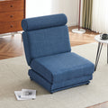 Single Sofa Chair Foldable Single Sofa Bed With Pillow,Portable Foldable Sofa Bed,Leisure Sofa Chair,Easy To Store,Made Ofand Wearable Linen Blue Modern Foam Linen