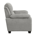 Modern Living Room 3Pc Sofa Set Plush Comfortable Sofa Loveseat Chair Gray Textured Fabric Channel Tufting Solid Wood Frame Furniture Gray Polyester Wood Primary Living Space Contemporary Pillow Top Arms Solid Wood 6 Seat