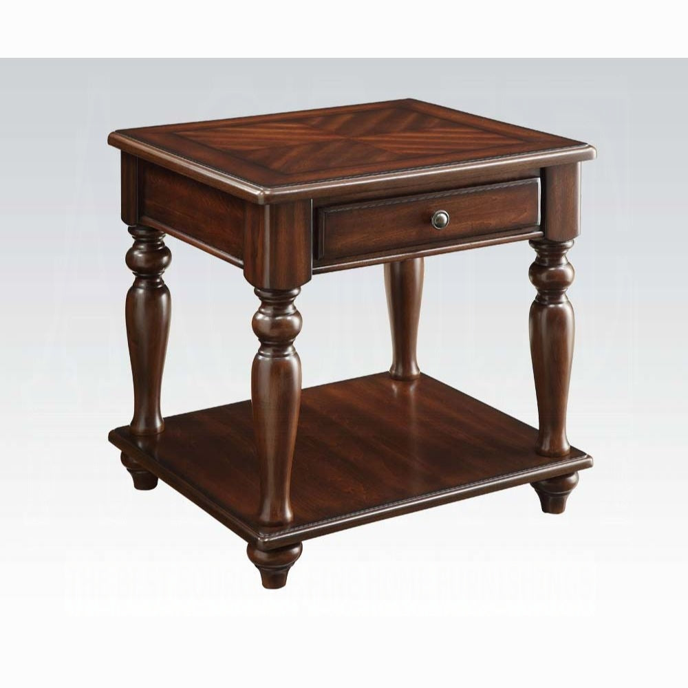 Walnut 1 Drawer End Table With Shelf Walnut Primary Living Space Drawers Rectangular Wood