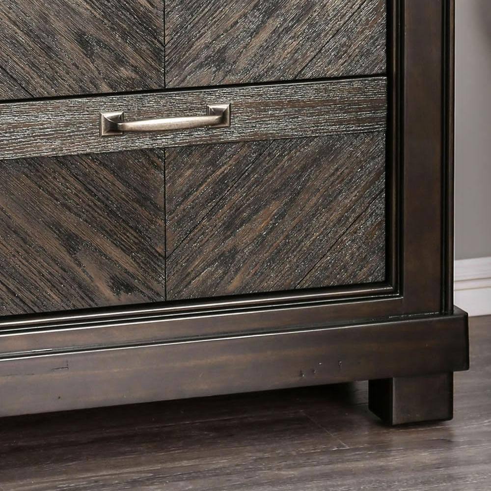 Espresso Color 1Pc Nightstand V Shape Plank Design Bedroom Furniture Bedside Table Nickel Bar Pull Solidwood 2 Storage Drawers Espresso Espresso 2 Drawers Bedroom Bedside Cabinet Contemporary,Modern,Transitional Solid Wood Espresso Solid Wood