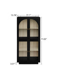 Storage Cabinet With Acrylic Door For Living Room, Dining Room, Study Black Particle Board