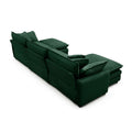 Oversized Modular Cushioned Sofa With Conversible Ottoman, 3 Seater Sofa With 2 Footstools, U Shape Sofa Ingreen Corduroy Fabric Green Corduroy 3 Seat