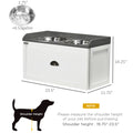 Pawhut Dog Feeding Station With Storage Drawer, Dog Food Storage Cabinet With 2 Removable Elevated Dog Bowls For Large Sized Dogs, White White Mdf