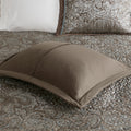 5 Piece Jacquard Bedspread Set With Throw Pillows Blue Brown Queen Queen Blue Brown Cotton