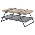 Oak And Sandy Grey 1 Shelf Coffee Table Oak Primary Living Space Shelves Rectangular Wood Metal Sled