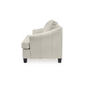 Geno 65 Inch Loveseat, Oversized Back Cushion, Off White Leather Off White Leather