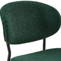 Dark Green Boucle Fabric Dining Chairs Set Of 4,Modern Dining Room Chairs With Black Metal Legs, Armless Kitchen Chair For Dining Room, Living Room Metal Plaid Dark Green Dining Room Powder Coated Foam Dry Clean Modern Dining Chairs Solid Back Foam