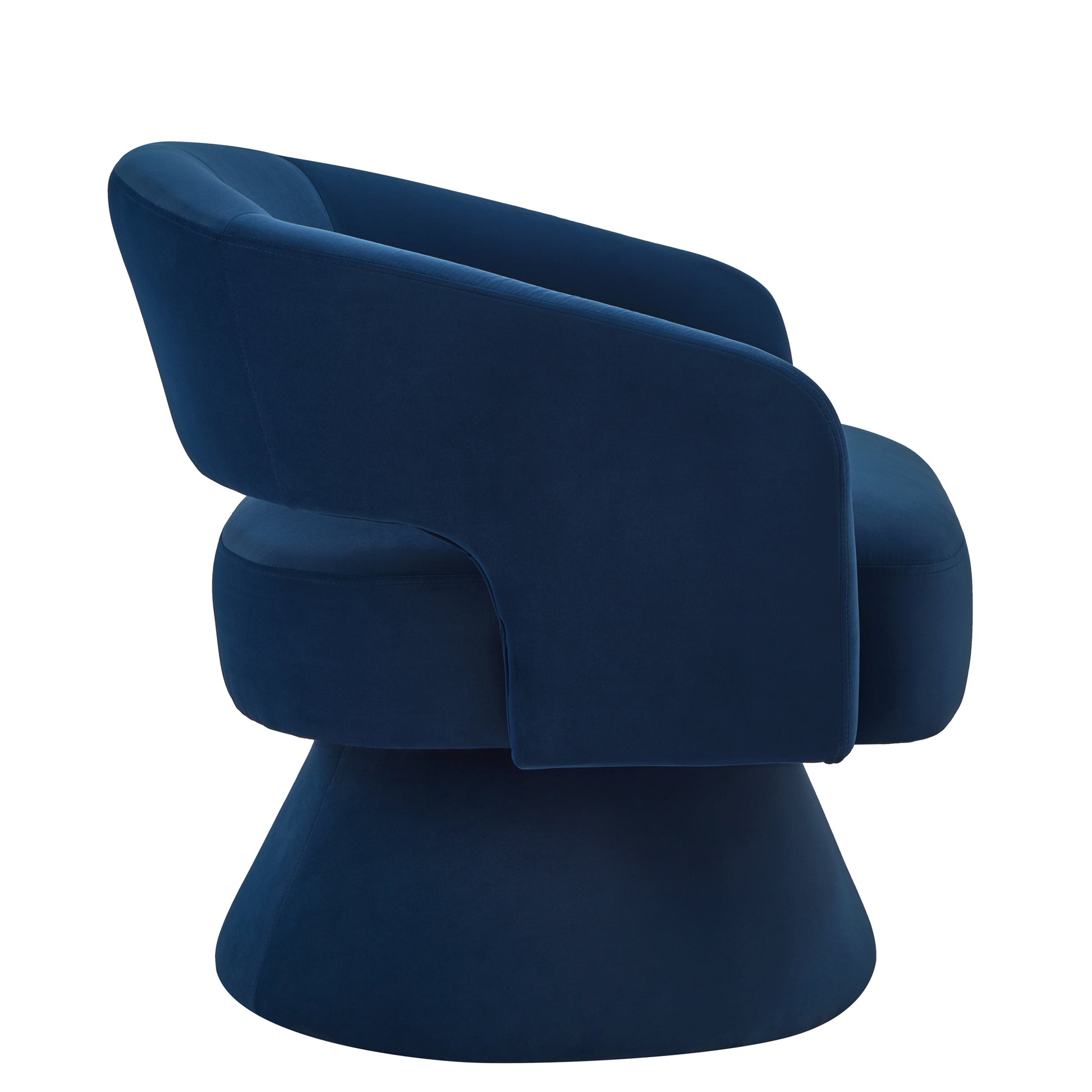 Modern Swivel Barrel Chair, Upholstered Velvet Round Accent Chairs,360 Degree Comfy Swivel Chair With Open Backrest, Single Chair Armchair For Living Room Bedroom, Homerest,Navy Navy Primary Living Space American Design,Contemporary,Luxury,Mid Century