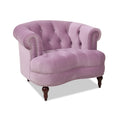 La Rosa Victorian Tufted Upholstered Accent Chair, Lavender Velvet Lavender Purple Foam Velvet