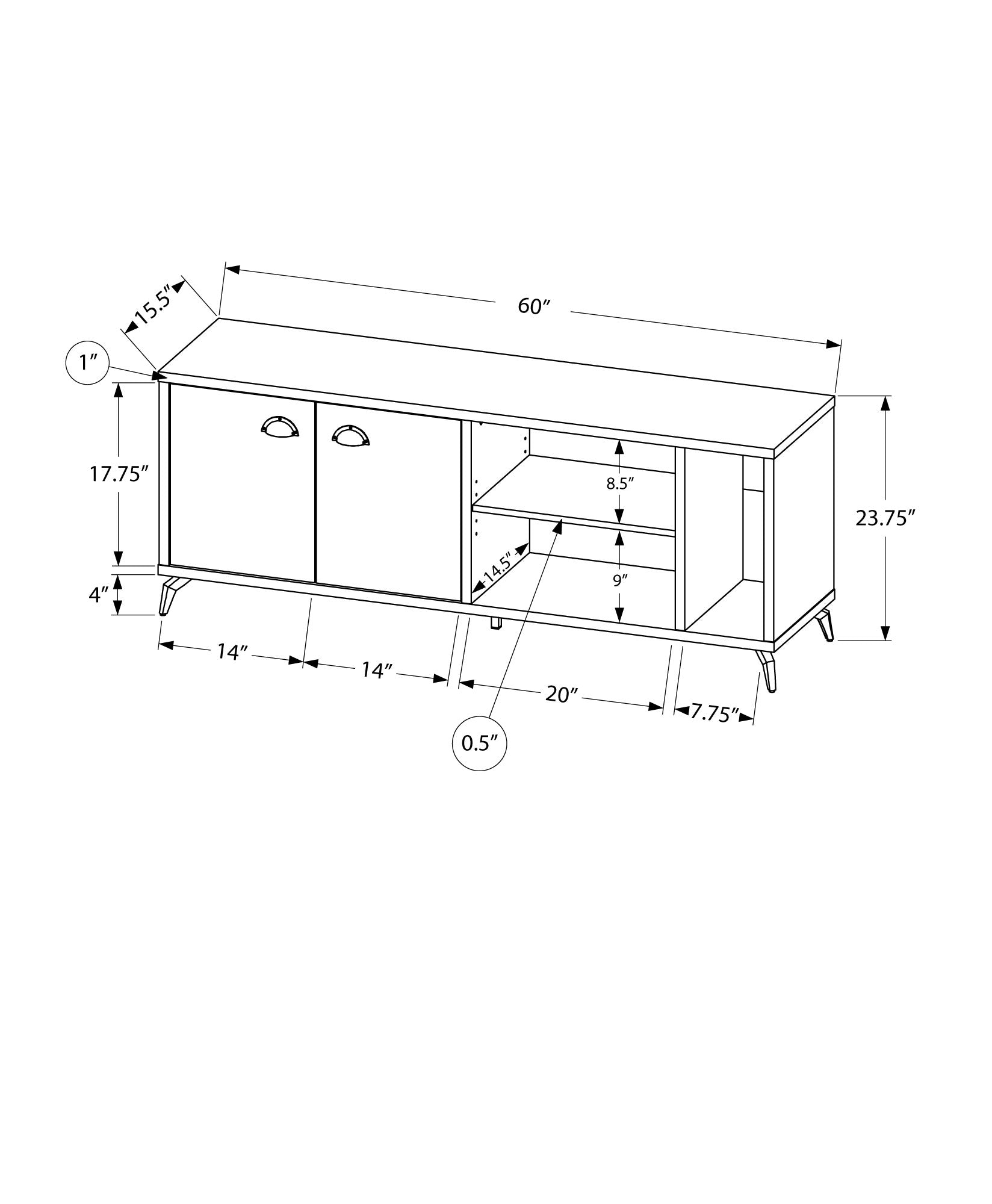 Tv Stand, 60 Inch, Console, Media Entertainment Center, Storage Cabinet, Living Room, Bedroom, White And Grey Laminate, Black Metal, Contemporary, Modern White 80 89 Inches Mdf