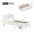 Full Size Upholstered Platform Bed With Tufted Headboard, Led And 2 Drawers, White Box Spring Not Required Full White Wood Bathroom Bed Frame Faux Leather Upholstered