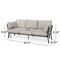 3 Seater Sofa Light Grey Fabric 3 Seat