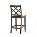 Counter Chair Set Of 2 Mahogany Wood Waterproof Fabric