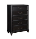 Charcoal Brown Finish Traditional Bedroom Furniture 1Pc Chest Of 5 Drawers Antique Handles Classic Design Brown Mix Classic,Traditional Wood