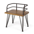 Zion Industrial Wood And Metal Chair Teak Metal & Wood