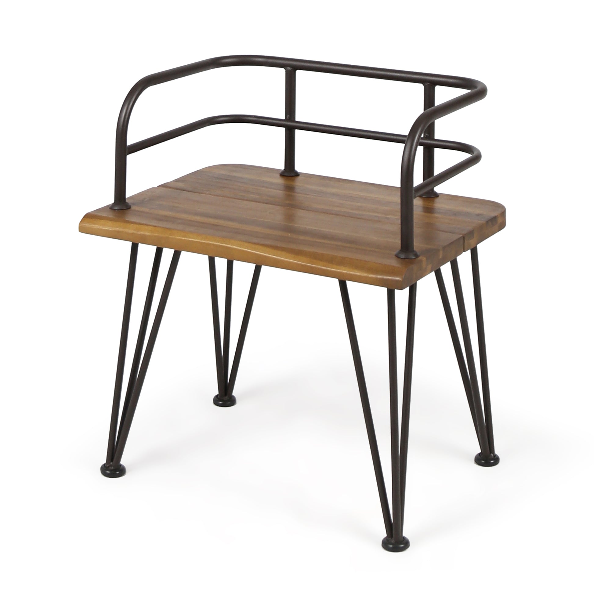 Zion Industrial Wood And Metal Chair Teak Metal & Wood