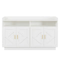 Dresser Cabinet,Barcabinet,Buffet Sideboard Storage Cabinet,Buffet Server Console Tablestorge Cabinetsolid,For Dining Room,Living Room,Kitchenhallway,Shaped Door Panels, Gold Metal Handle,Color: White Standard 5 Or More Spaces Distressed Finish White