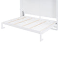 Queen Size Murphy Bed Wall Bed With Top Shelves & Usb,White Queen White Plywood