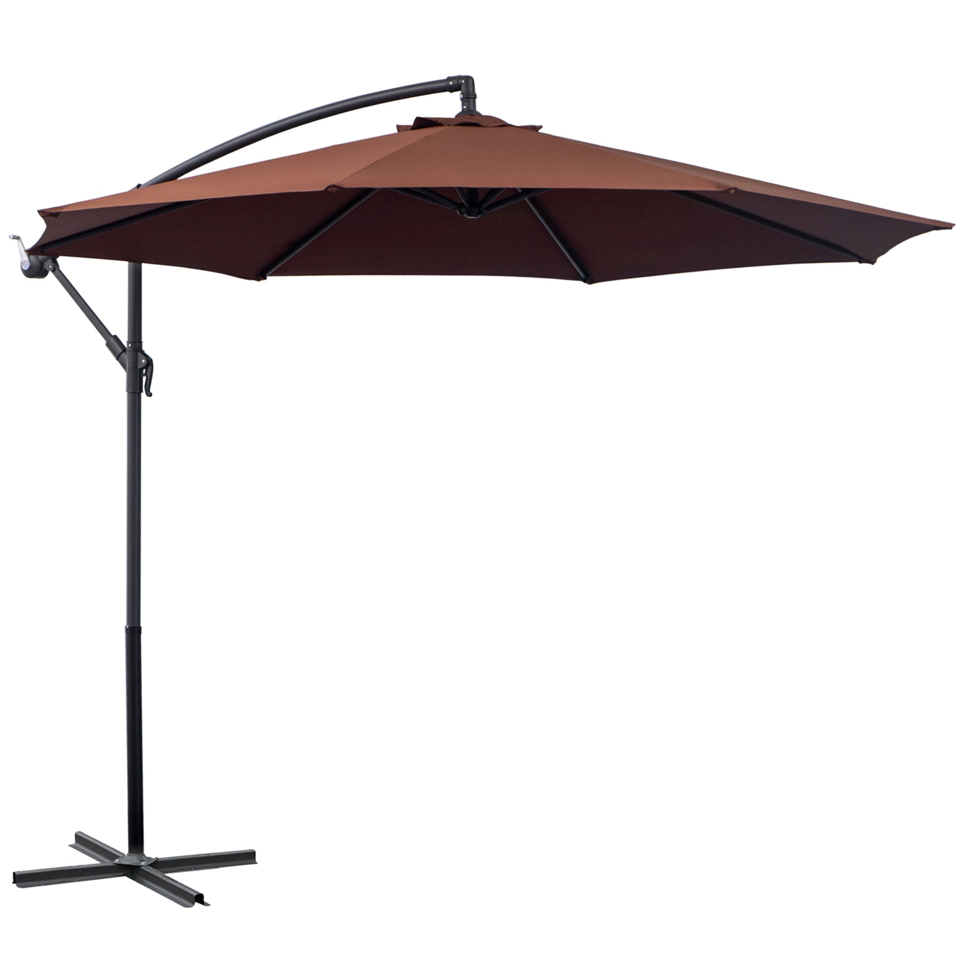 cheapest patio 10 hanging umbrella off set Outsunny 10' Cantilever Hanging Tilt Offset Patio Umbrella With Uv & W