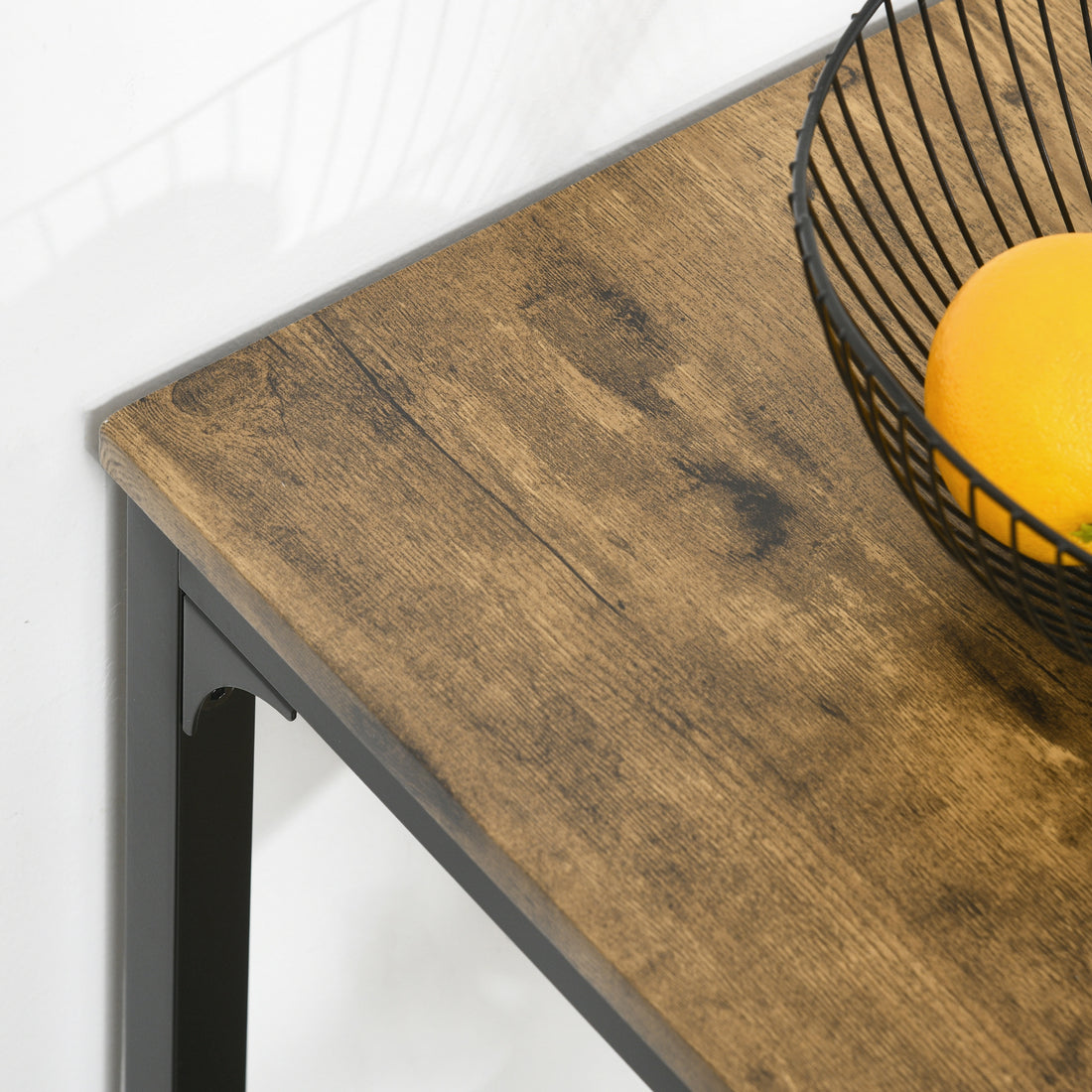 Homcom 3 Piece Bar Table And Chairs, Industrial Dining Table Set For 2, Counter Height Kitchen Table With Bar Stools, Breakfast Table Set For 2 For Small Space, Rustic Brown Rustic Brown Mdf