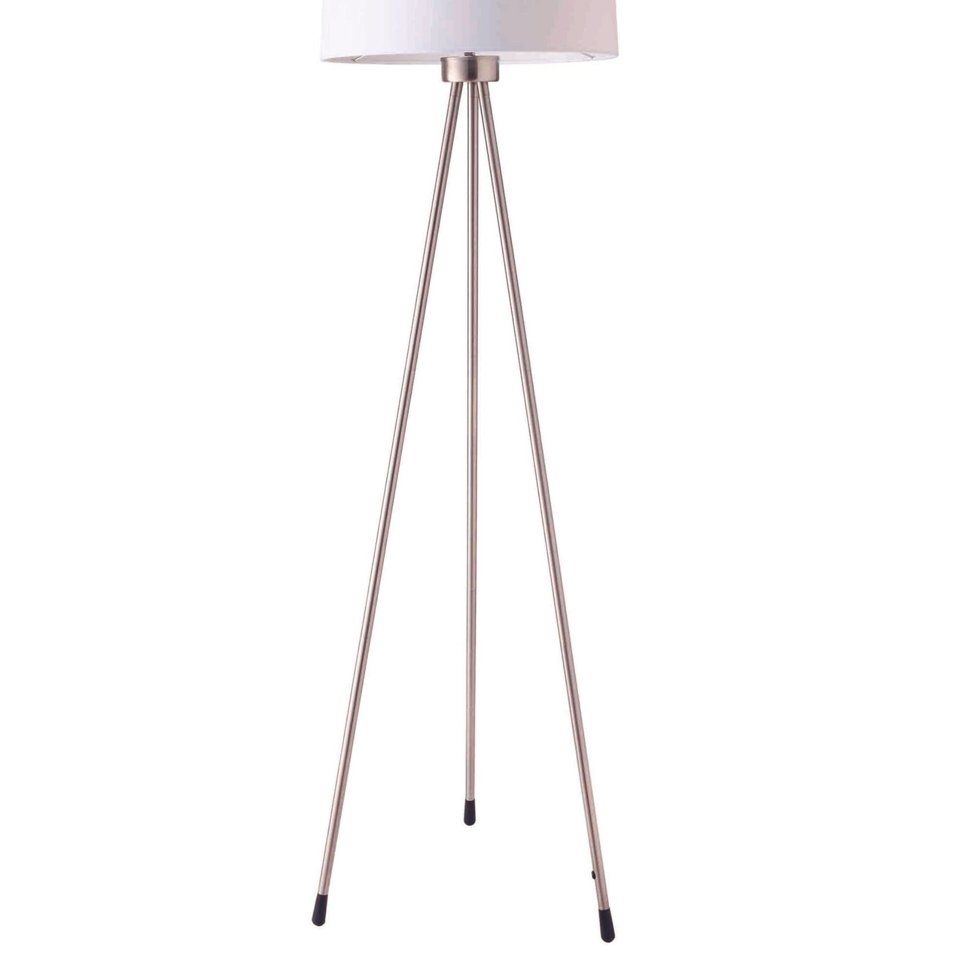 59" Tall Metal Floor Lamp With White Finish, Contemporary Design Multicolor Metal