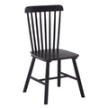 4 Pieces Of Dining Chair, Black, Rubber Wood Material, Dining Chair, Solid Wood Chair, Solid Wood Dining Table Chair, Living Room Chair, Simple And Natural Black Rubber Wood