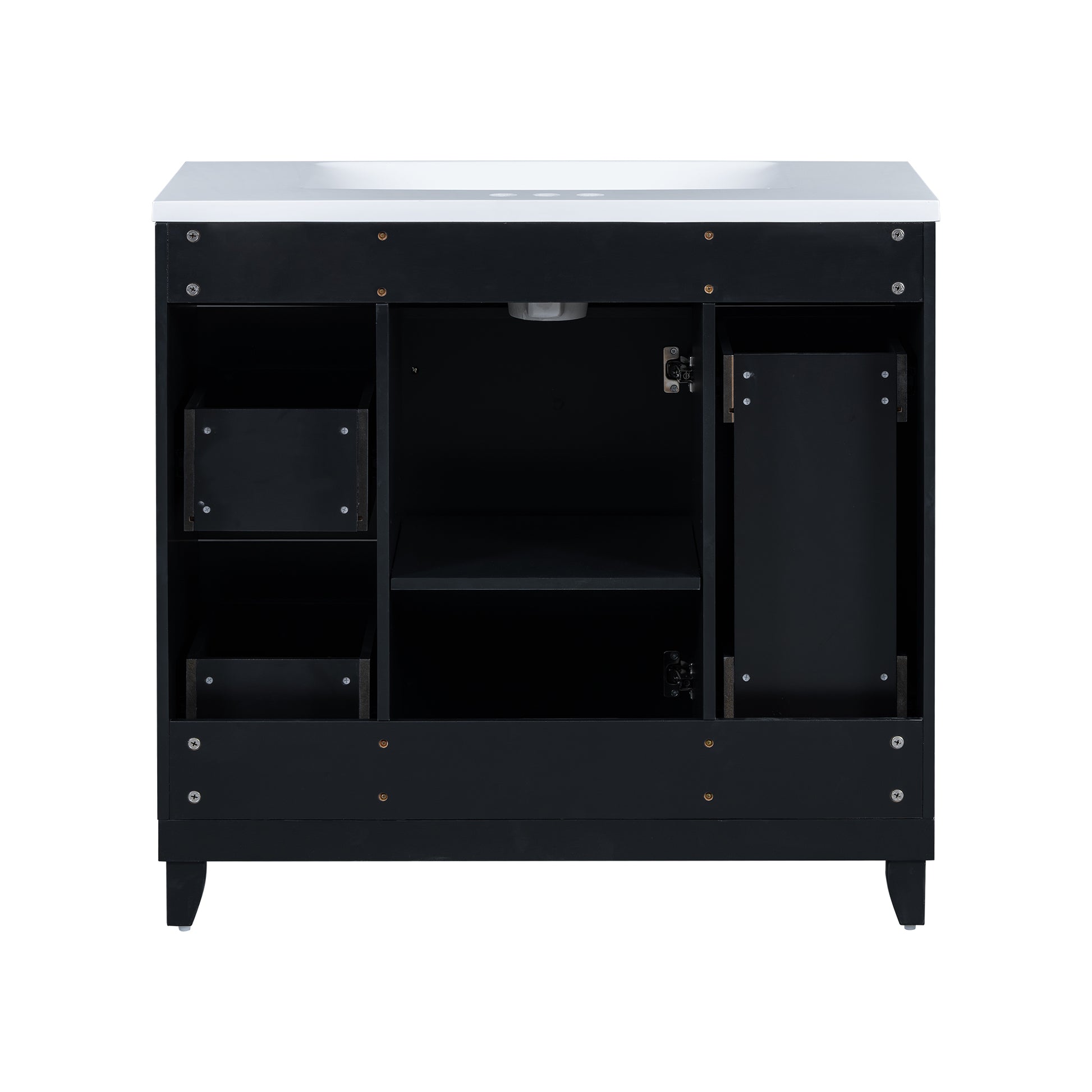 36" Bathroom Vanity Cabinet With Sink Top Combo Setblack ,Single Sink,Shaker Cabinet With Soft Closing Door And 3 Drawers Black Bathroom Solid Wood Mdf Resin