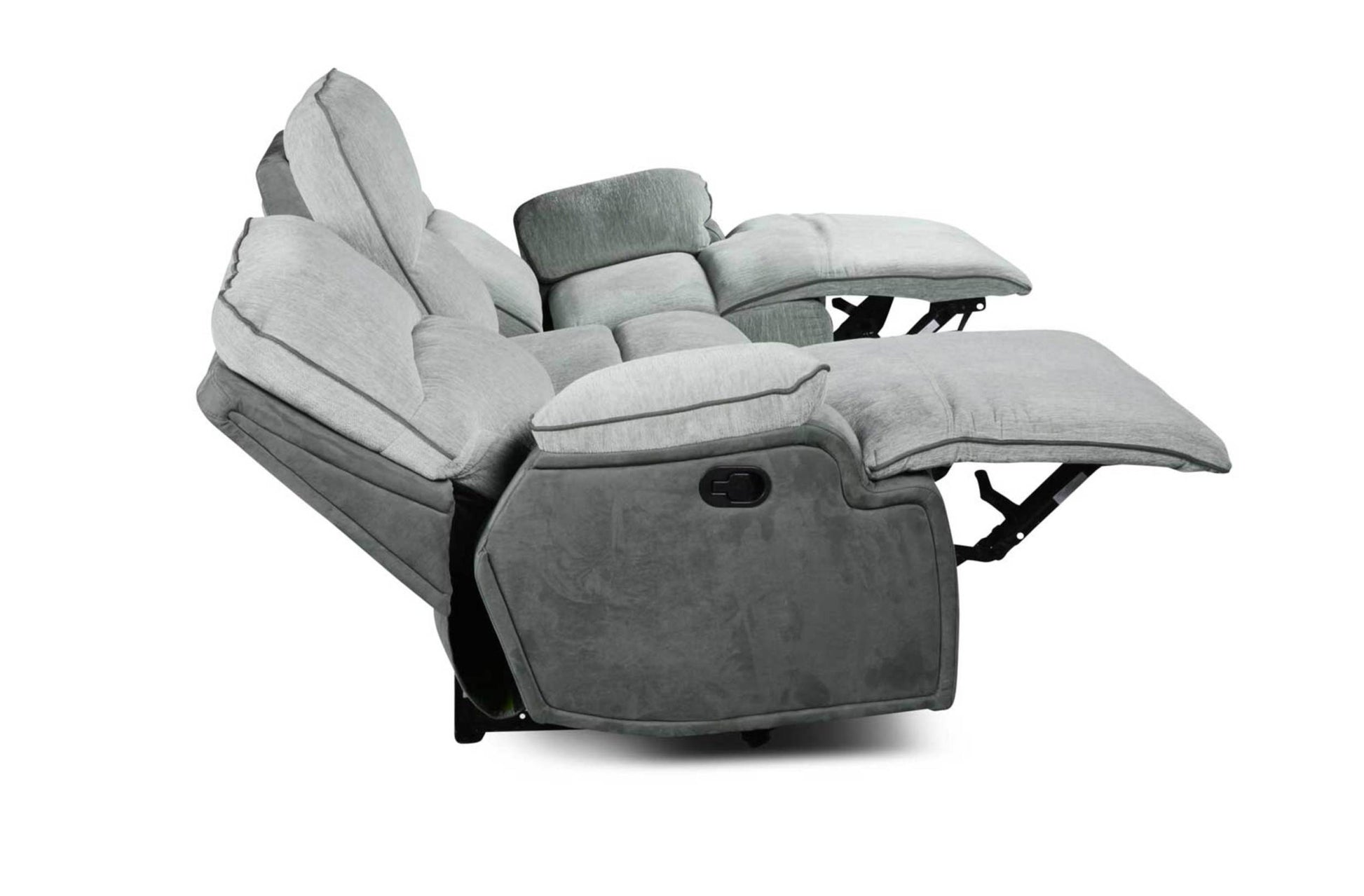 Cyprus Recliner Sofa Gray Gray Fabric 3 Seat