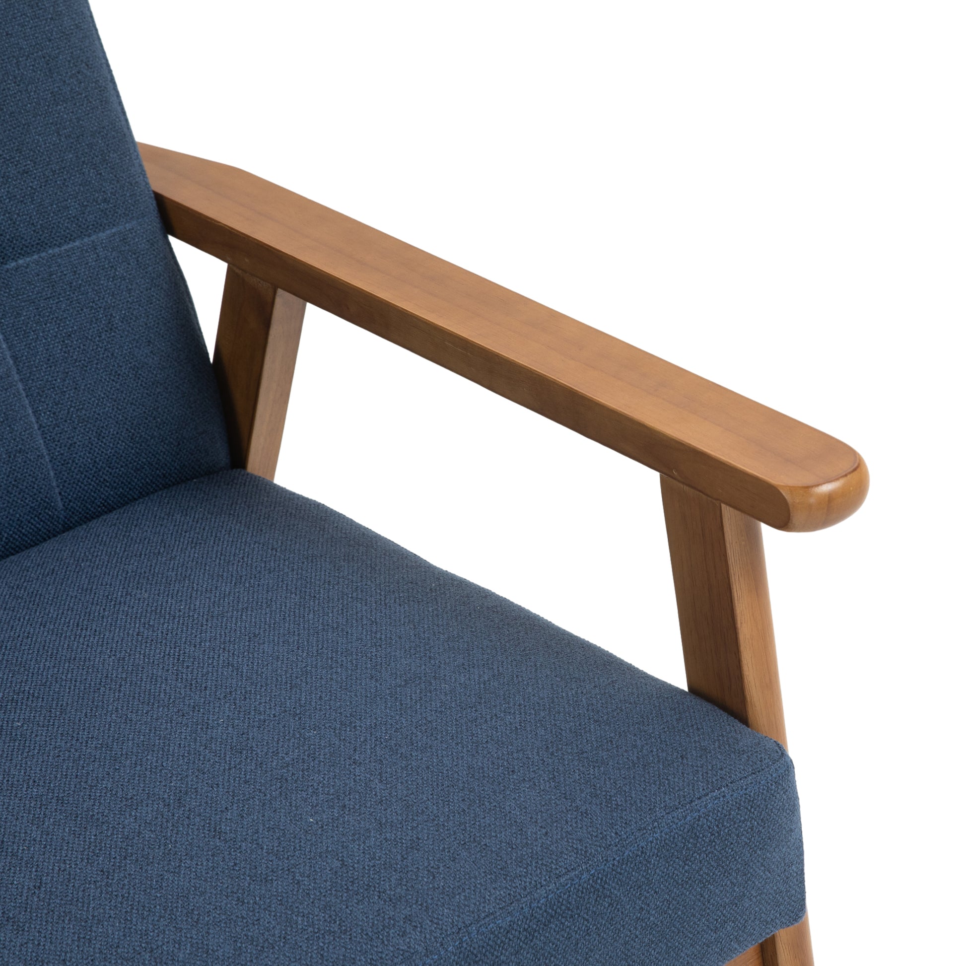 Coolmore Mid Century Modern Solid Loveseat Sofa Upholstered Linen Loveseat, 2 Seat Upholstered Loveseat Sofa Modern Couch Navy Linen 2 Seat