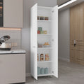 Nalani Rectangle Pantry Cabinet White Freestanding 5 Or More Shelves White White Primary Living Space Particle Board